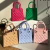Bolsa Quadrada Pequena de Mão em EVA Novo Produto Transfronteiriço Bolsa Simples à Prova d'Água para Cosméticos Bolsa Tote Acolchoada de Cor Pura Bolsa DIY