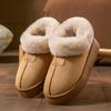 Zapatillas de Invierno para Mujer 2026 Estilo Nuevo de Algodón con Cubre-Talón, Forradas de Felpa, Cálidas, de Suela Gruesa, Antideslizantes, Adecuadas para Usar en Exteriores, Zapatos de Algodón para Nieve, Zapatos de Algodón Peludos