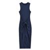 Vestido de Tirantes Falso de Dos Piezas para Mujer Verano 2024 Ajustado Elegante Vestido Largo Sin Mangas Cintura Falda Línea A