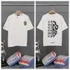 Transfronterizo. Diseño de Marca de Moda 26Ss Estampado de Letras de Herradura. Camisas Casuales de Manga Corta de Moda para Hombres, Mujeres y Parejas