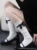 Meias Brancas Médias com Laço Estilo Lolita Doce Renda Japonesa Meias para Panturrilha JK