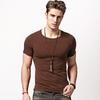 Camiseta de Verão de Manga Curta Masculina Slim-fit Camiseta Preto Puro Branco Justa Elástica Camiseta Base Top de Meia Manga Moda