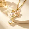 Colar de design vintage europeu e americano transfronteiriço de lua e sol, estrela e lua brilham juntas, design de nicho, acessórios com diamantes completos para mulheres