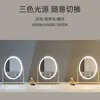 Venda Direta da Fábrica Espelho de Maquiagem Oval com Iluminação Giratória de Três Tons, Espelho de Beleza Inteligente de Alta Definição com Luzes