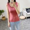 Liquidación de Top sin Mangas con Cuello en U para Mujer, Top Base Espeso de Otoño con Cuello Bajo Cepillado, Top para Mujer de Corte Ajustado y Favorecedor