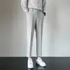 Pantalones largos de hombre estilo coreano finos holgados pantalones de traje pequeños estilo Hong Kong casual pantalones de traje versátiles de pierna recta con caída pantalones largos