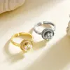 Anel Rotativo de Flor de Pérola de Alta Qualidade Ajustável para Mulheres, Estilo Retrô Francês, Novo Design de Nicho, Cobre Microincrustado