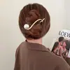 Estilo Avanzado Hebilla de Rana con Clip Hebilla de Pelo Completa de Diamante Perla Artefacto de Clip para el Cabello Trasero de la Cabeza Tocado Pasador para el Cabello Mujeres