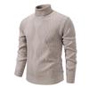 Aliexpress Transfronterizo Nuevo Suéter de Punto para Hombre Cuello Alto para Hombres de Mediana Edad Casual Simple Ajustado Suéter Base Superior