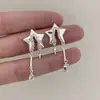 Brincos de Franja com Zircônia de Estilo Minimalista Único para Mulheres, Brincos de Estrela de Temperamento de Luxo Leve de Alta Qualidade, Acessórios de Orelha Modernos e Únicos