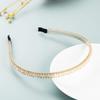 Diadema de estilo coreano para mujer, accesorio distintivo de Internet, con borde fino, hecha a mano, con hilo de pescar y cristales, a la moda, para lavarse el rostro.