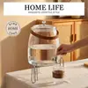 Jarra de agua fría portátil de gran capacidad PET transfronteriza con grifo para refrigerador, dispensador doméstico de bebidas de té de frutas, jarra de agua fría sellada