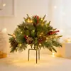Enchimento para Estrutura de Árvore de Natal Artificial, Fio Decorativo Misto Flocado, Suporte para Fita de LED, Mini Árvore de Natal