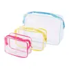Bolsa de aseo para hombre y mujer, bolsa transparente impermeable portátil, bolsa impermeable de lote pequeño de PVC, bolsa de tamaño pequeño para cosméticos, bolsa de almacenamiento