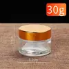 Frasco de vidro transparente para creme 30g atacado frasco de cosméticos de viagem frasco de creme portátil frasco vazio para amostra de creme para os olhos