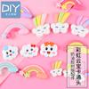 DIY Arcoíris Yunbao Cabeza de Dibujos Animados Accesorios de Resina diy Funda para Teléfono Crema Goma Material Caja de Papelería Hecho a Mano Casero