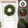 Decoraciones Navideñas de Venta Caliente Transfronterizas: Corona de Navidad con Piñas y Bayas Rojas, Adornos para Colgar en la Puerta, Decoración para Escenas Comerciales