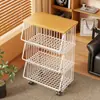 Estante de Almacenamiento para Cocina, Estante Móvil de Varias Capas para Snacks y Juguetes para Sala de Estar, Canasta para Encimera para Frutas, Verduras y Condimentos