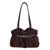 Bolso de mano nube de gamuza transfronterizo para mujer, nuevo estilo 2026, gran capacidad, bolso de hombro retro, acabado mate, adecuado para el trabajo