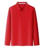 Camisa polo de manga comprida respirável de secagem rápida com gola pequena, cor sólida, vestuário de trabalho casual de negócios para equipes corporativas