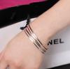 Y027 Estilo coreano elegante duplo anel fosco ouro rosa pulseira feminina pulseira-preço único