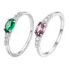 Fabricantes transfronterizos suministran un anillo de plata S925 con circonita brillante, un anillo para el dedo índice chapado en platino con un sabor femenino maduro.