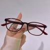 Las lentes planas ovaladas TR ultraligeras de alta calidad se pueden equipar con marcos de gafas con marco de miopía lejana en color rojo sin artefactos de maquillaje.