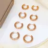 Moda Transfronteriza Europea y Americana Pendientes Gruesos de Moda Acero de Titanio Joyería Minimalista Aros Gruesos Huecos en Forma de C Gama Alta
