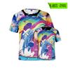 Camiseta de verão de manga curta com estampa de urso colorido violento de desenho animado, impressão digital 3D, camiseta masculina, personalização de peça única