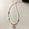Nuevo Collar con Colgante de Calcedonia Estilo Chino Retro de Paz con un Toque de Lujo Ligero y de Alta Gama, Cadena Elegante y Moderna para la Clavícula