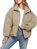 Chaqueta de Algodón para Mujer Cross-Border 2025, Estilo Europeo y Americano, Corte Holgado, Adelgazante, Cálida, Chaqueta Acolchada Corta, Comercio Exterior Transfronterizo