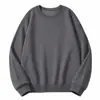 Sudadera con capucha para hombre de otoño 2026, holgada, cuello redondo, estilo Hong Kong, con felpa interior, color liso simple, impresión digital directa, top juvenil