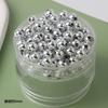 Contas de Imitação de Pérola Prateada Galvanizada com Furo Reto Contas Soltas Prateadas para DIY Bolsa Artesanal Material para Tecelagem de Bolsa