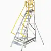 Escada de degraus em liga de alumínio para subir, destacável com corrimãos, escada de escalada móvel em liga de alumínio industrial com rodízios retráteis