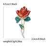 Broche de Planta de Rosa con Pedrería de Lujo Accesible de Gama Alta Elegante Elegante Ropa para Dama Corsage Broche Joya