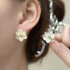 Corea del Sur Pétalo Nueva Moda Diseño de Nicho Estilo Chanel Pendientes de Pétalo Blanco Femenino Diseño de Nicho Pendientes de Alta Calidad