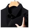 Camiseta Masculina Manga Curta com Gola de Seda Gelada Solta Casual de Negócios Camisa Polo Camiseta de Verão Top Camiseta Lisa para Cabelo