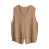 Nuevo Chaleco de Punto de Cachemira para Mujer, Chaleco de Cuello en V, Sección Frontal Trasera Larga, Sentido del Diseño, Chaleco Apilado, Ropa Exterior, Suéter sin Mangas