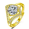 Anel Criativo Fan 2 Quilates Saia Totalmente de Diamante Anel de Moissanita Imitação Anel de Noivado Super Brilhante