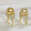 Anillo de Perla Reina de Hielo Ajustable Nácar Lujo Ligero Moda Versátil para Viajar Directo de Fábrica