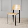 Silla nórdica retro de metal hierro con respaldo, silla de comedor de madera maciza de mediados de siglo para el hogar, restaurante, cafetería, silla de reuniones