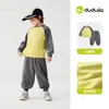 Conjunto de dos piezas de sudadera y pantalón para niños Dudu, atuendo de otoño para niñas, ropa de bebé, conjunto de top y pantalón para niños, ropa infantil