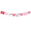 Banderín decorativo de letras para el Día de San Valentín transfronterizo, adornos colgantes en espiral, decoraciones 3D en forma de corazón y suministros para telón de fondo de fiesta