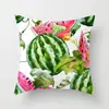 Fronha Fofa Estampada com Frutas de Verão Capa de Almofada para Encosto de Sofá de Sala de Estar de Verão Refrescante Melancia Banana