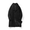 2025 Nuevo Invierno Estilo Británico Abrigo Casual de Lana para Hombre Chaqueta Cortavientos Holgada de Moda de Longitud Media Talla Grande