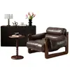Sillón Individual para Sala de Estar, Sillón de Balcón Estilo Vintage, Sofá Perezoso, Silla Retro de Isla Jersey de Madera Maciza Reclinable