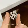 Anel minimalista retrô coreano com pérola em formato de estrela microincrustada, toque de nicho de alta qualidade, anel simples, requintado, único e versátil