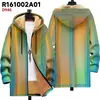 Chaqueta de Nuevo Estilo Transfronteriza con Patrones Multicolor, 47 Elementos, Cremallera, Cárdigan con Capucha, Abrigo de Algodón Polar Engrosado de Invierno con Forro Amarillo