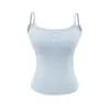 Camisole Pura Desejo Garota Quente com Três Botões na Frente e Bojo no Peito, Nova Coleção de Verão, Slim Fit, Top Curto Base para Mulheres