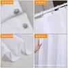 Cortina de Chuveiro Impermeável Lisa de Poliéster Personalizável, Cortina de Chuveiro Espessa de Cor Sólida para Divisória de Banheiro com Argolas, Cortina de Tecido para Dropshipping